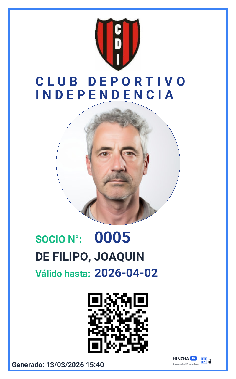 Credencial HinchaID vertical